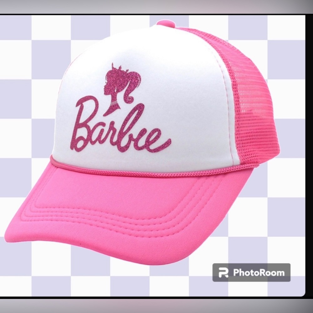Barbie hat new womens pink white